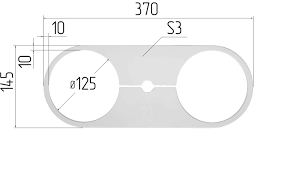 Обвод трубы пластина L370 №125 белый