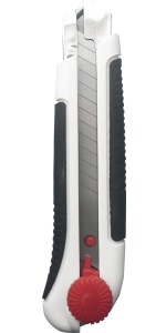 Нож со сменными лезвиями "Монтажник" 25 мм, толщина 0,7 мм, обрезиненный ABS+TPR, винтовой фиксатор
